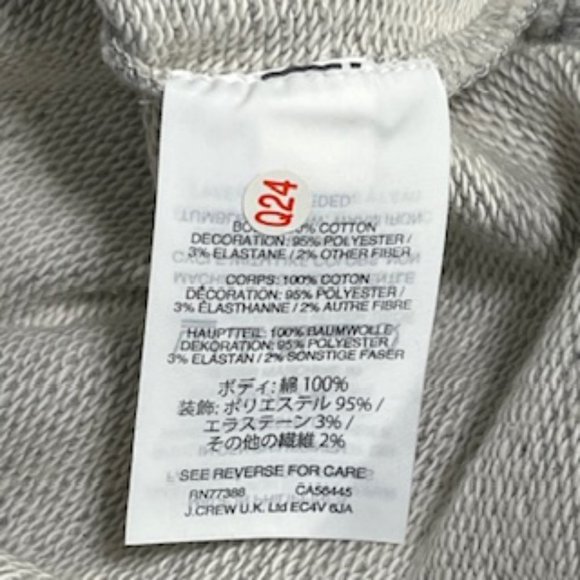 J.CREW Heather Gray Sweatshirt With Tartan Ruffle Detail Size XL NWT - Picture 15 of 16